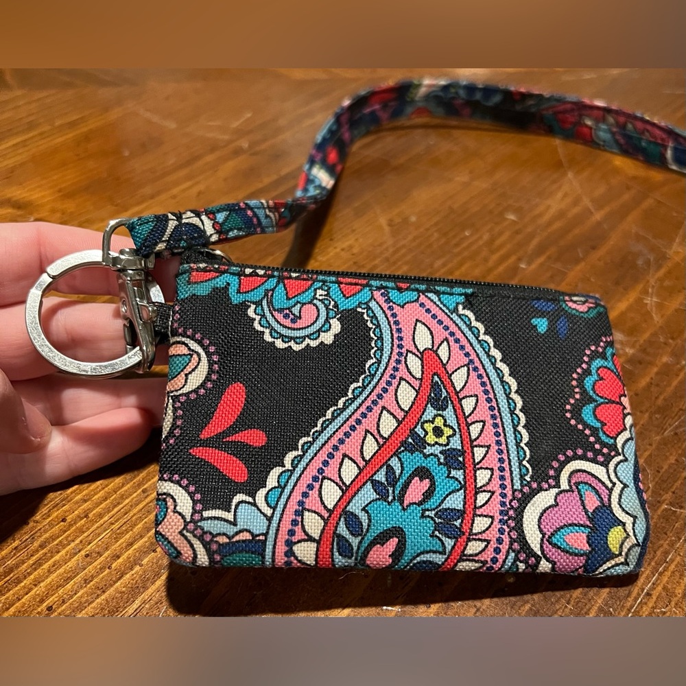 Vera Bradley Haymarket Paisley Zip ID Case & Matching Lanyard Set Colorful